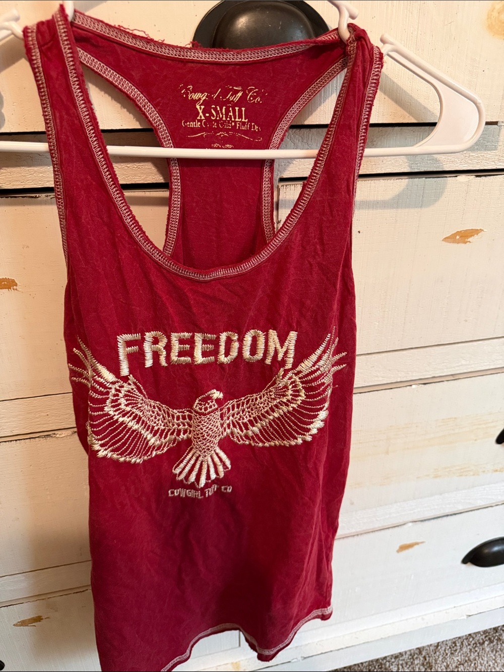 Cowgirl Tuff Red Freedom Eagle Racerback Swim Cover-Up